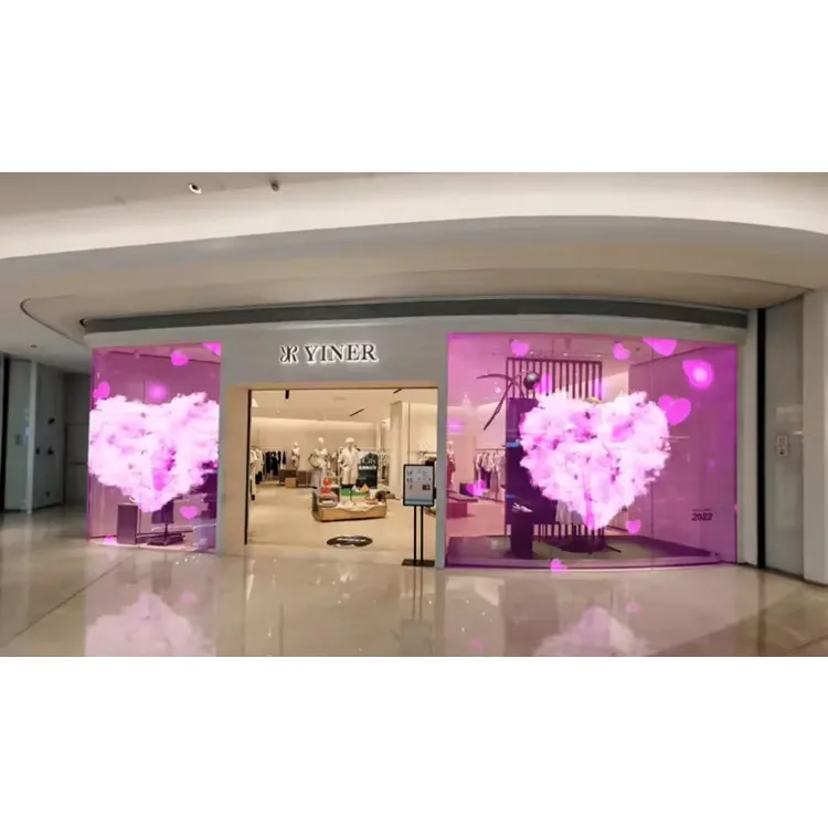 LED P8 haute transparence intérieur Double côtés Flexible Film collant affichage centre commercial plancher fenêtre publicité vidéo mur