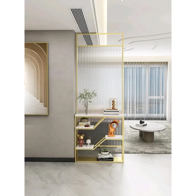 Modern Glass Screen Partition for Living Room Entrance Light Luxury Creative Decor Porch Cabinet Rack