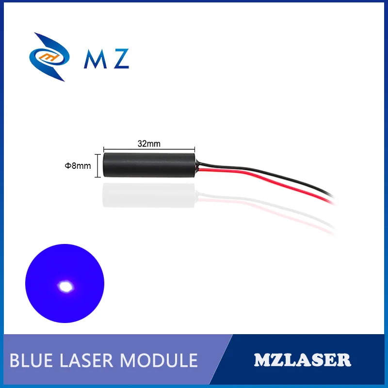 Hot Selling Compact D8x32mm 450nm 50mw Blue Dot Laser Module Industrial Grade