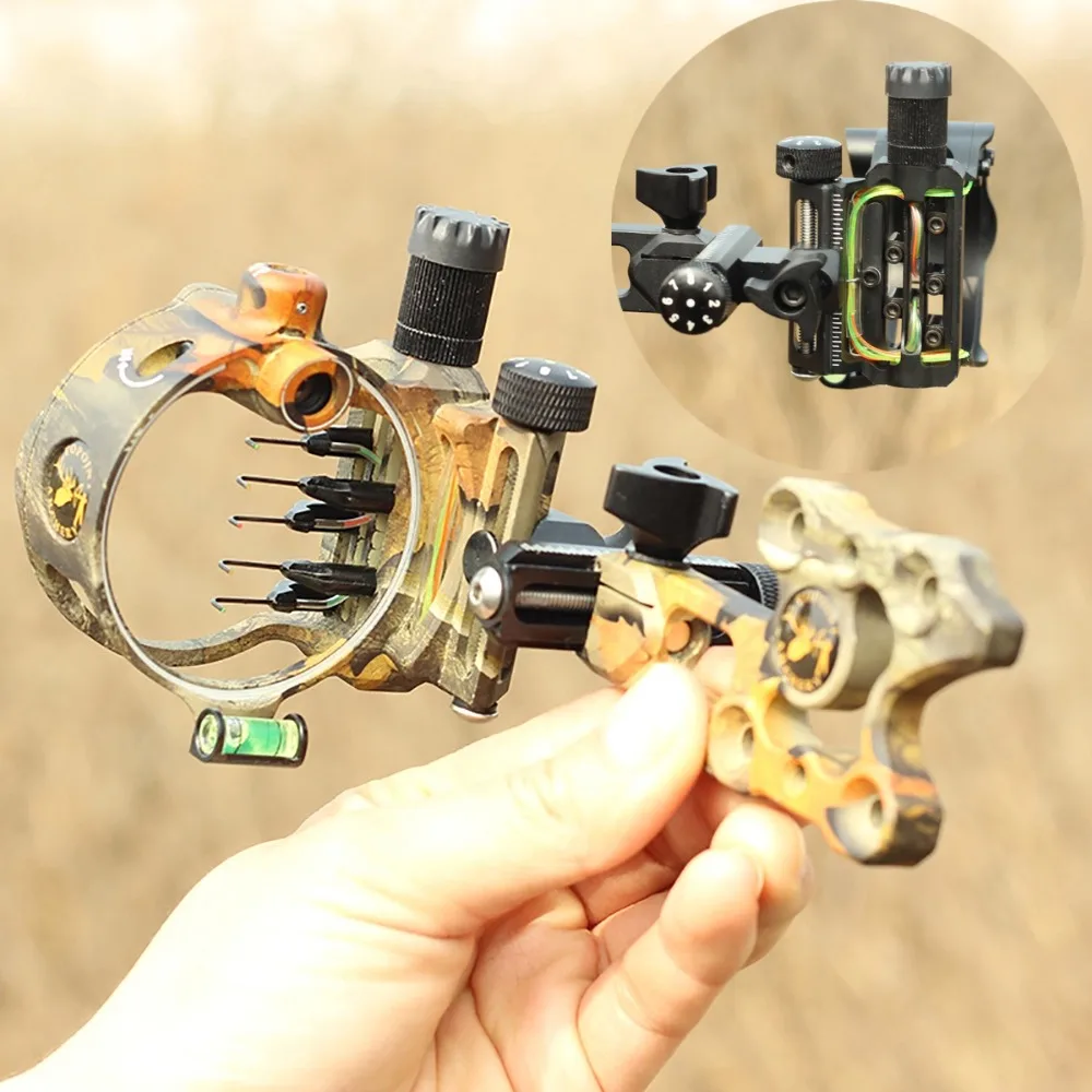 

1Pc Compound Bow Sight Micro Adjustable Aluminum Alloy 5 Pin Bow Sight for Outdoor Archery Shooting Hunting Target Accessories