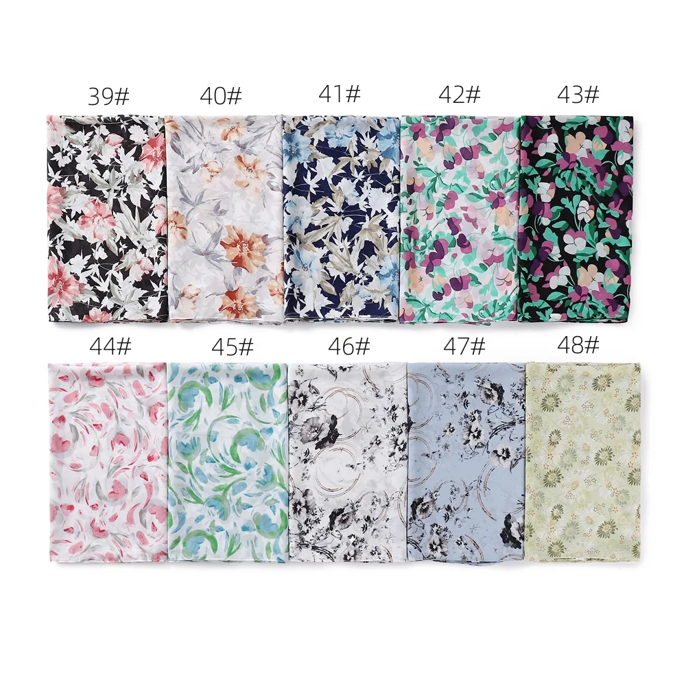 New Flower Printed Chiffon Scarf Malaysian Popular Patterned Headscarf High Quality Long Shawls Muslim Women Summer Hijab Wraps