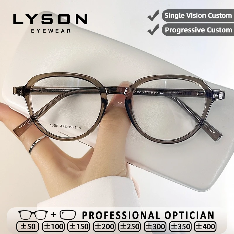 

LYSON Retro Round Blue Light Blocking Reading Glasses For Women Classic Anti-Reflective Prescription Glasses Myopia Eyeglasses