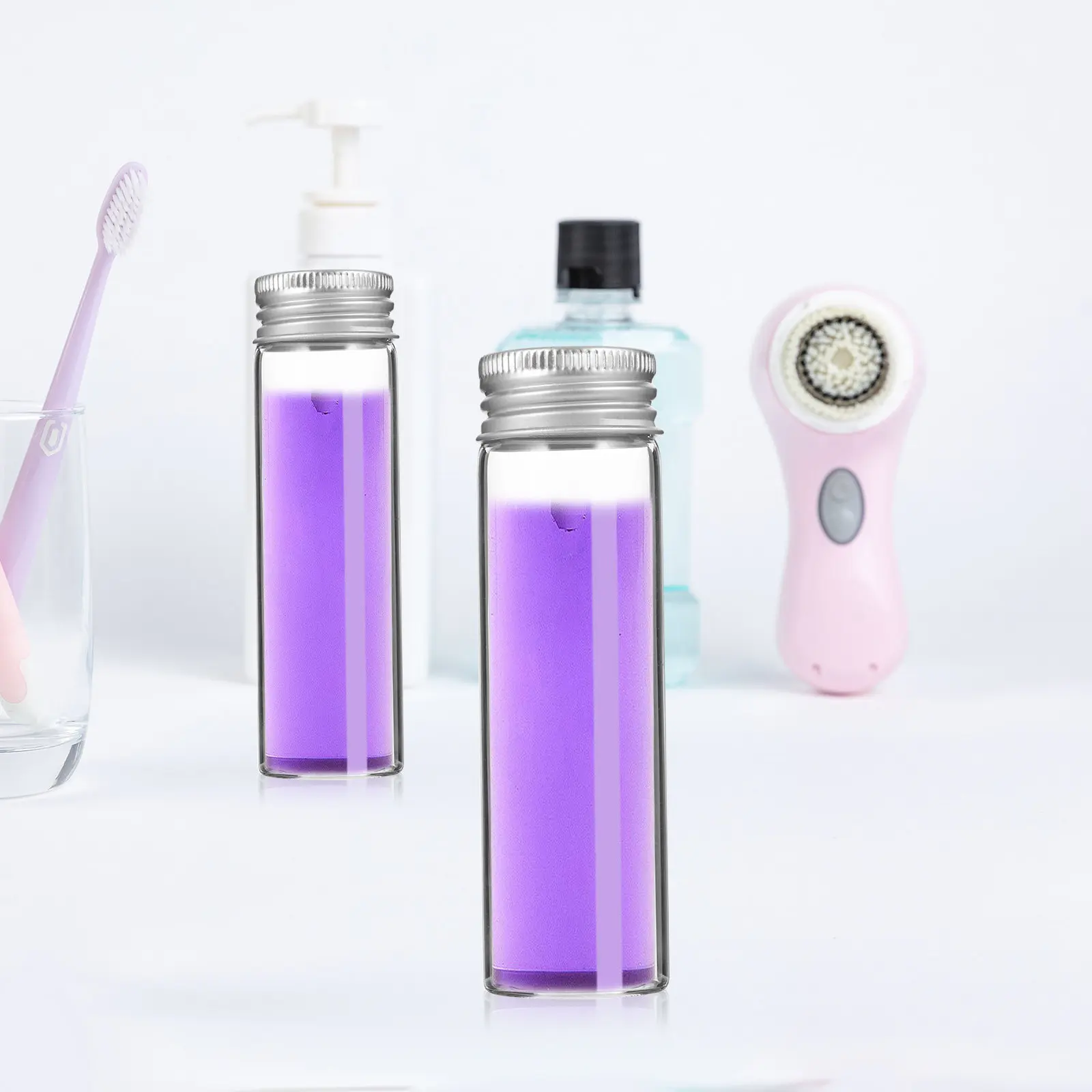 20Pcs Glass Storage Containers 50Ml Transparent Test Tubes for Beans Tea Leaves Candies Jewelry Making Altered Art Kitchen