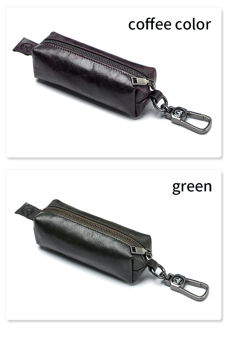 Bull captain Echt leder Herren Auto Schlüssel bund Leder Schlüssel etui hochwertige Herren Butler Schlüssel clip Reiß verschluss zwei Karten Schlüssel etui – Detail 14