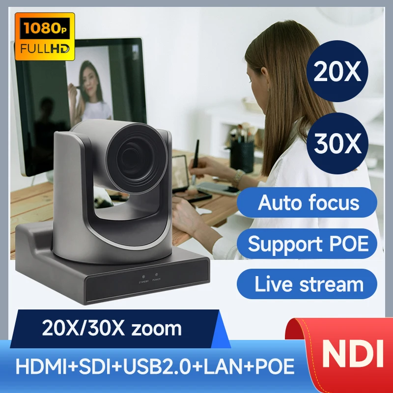 Videoconferenza con zoom ottico 20X/30X con zoom digitale per la trasmissione di riunioni di lavoro
