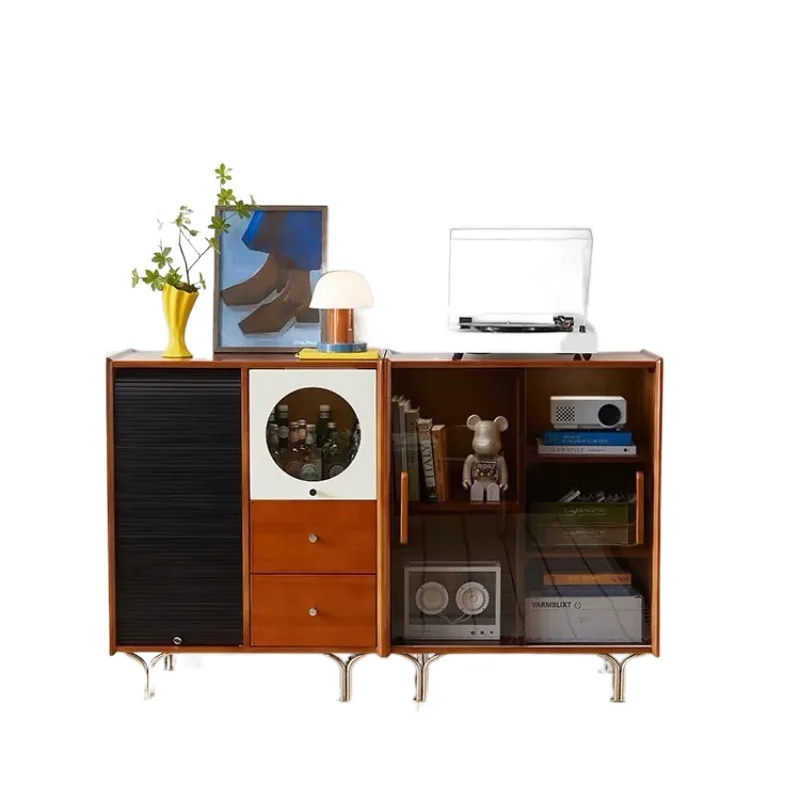 

Solid wood Nordic dining side home against the wall, living room integrated locker, tea kitchen storage multi-function