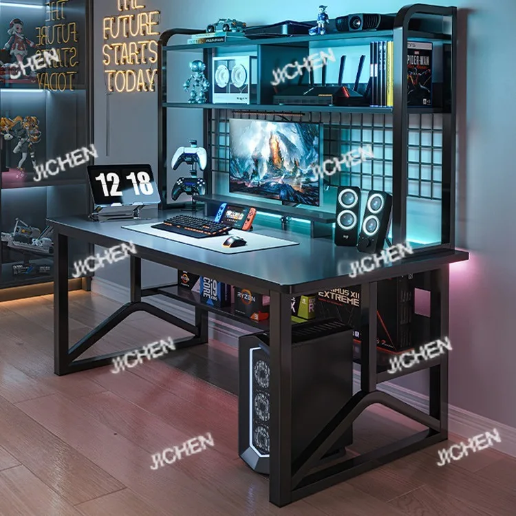 

E-sports table and chair combination workbench bookshelf integrated home student learning writing table desktop computer table