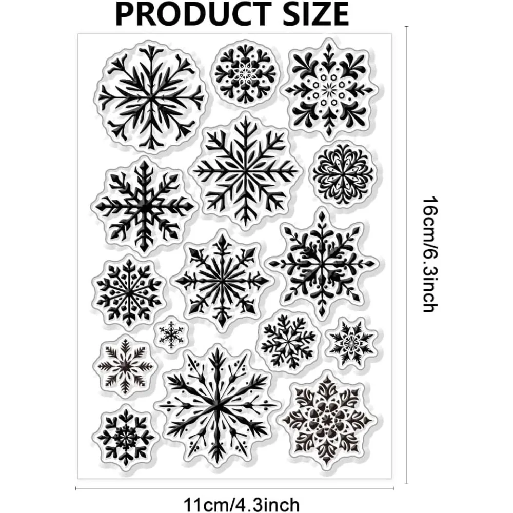 Snowflake Background Clear Stamps Transparent Stamps with Snowflake Pattern for DIY Scrapbooking Making Photo Album Decorative