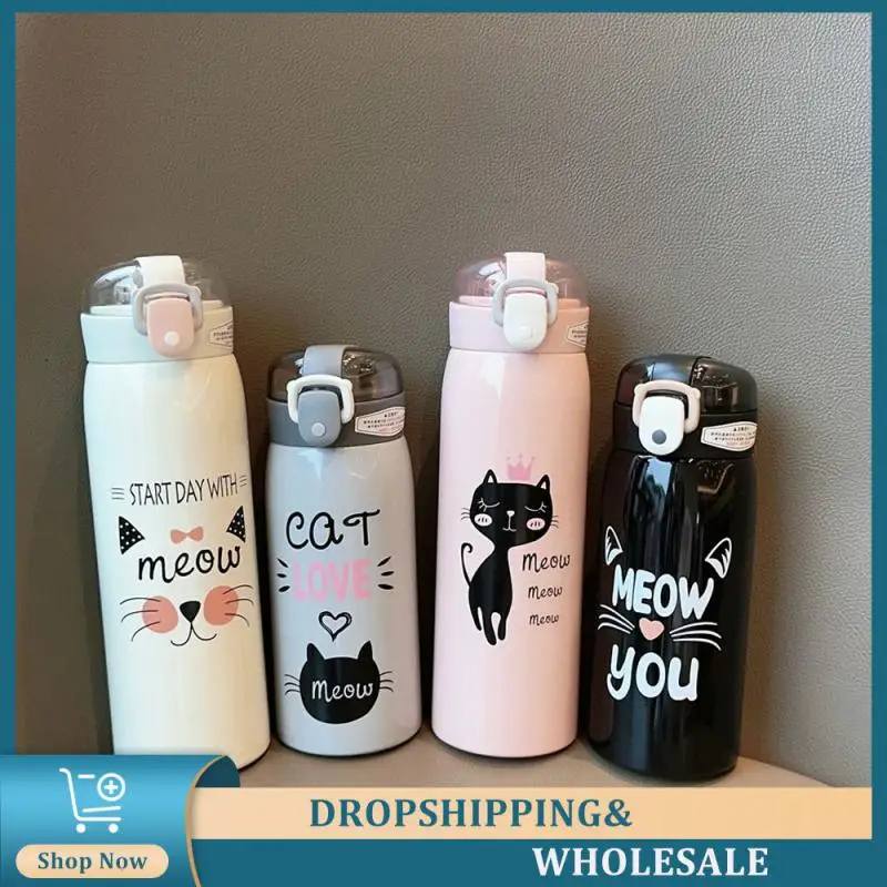 Portable Thermos Cup Durable Interesting Design Cartoon Popular Innovative Children's Straw Thermos Thermos Cup Leak-proof