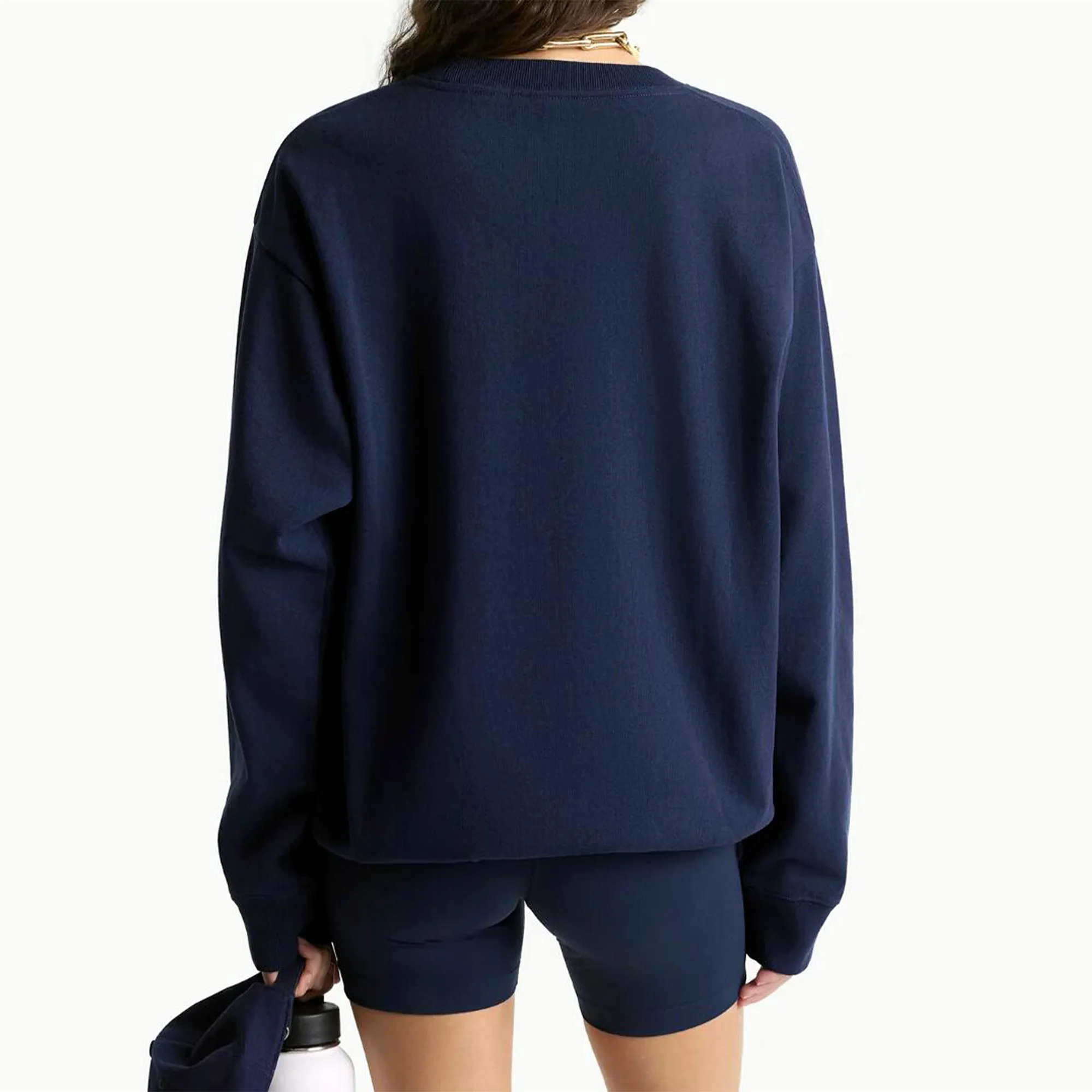 الأمريكية خمر نمط الرياضة نادي الطباعة بلوزات الإناث فضفاضة القطن عارضة البلوز الخريف طويلة الأكمام Crewneck البلوز