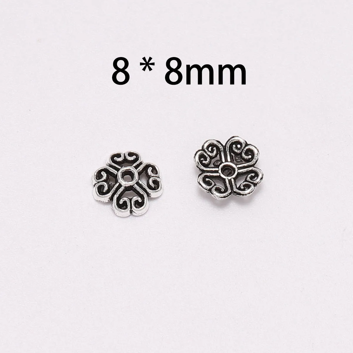 

50pcs 8x8mm Material For Pendants Bead Cap Charms For Jewelry Making Pendant DIY Accessories Flower Base Wholesale Items