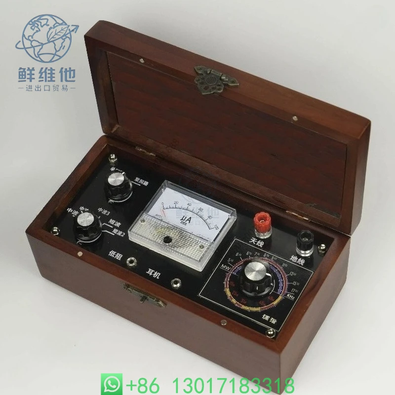 

For Crystal Radio Medium Shortwave Carved Case Passive Radio Retro Wireless Collector's Item
