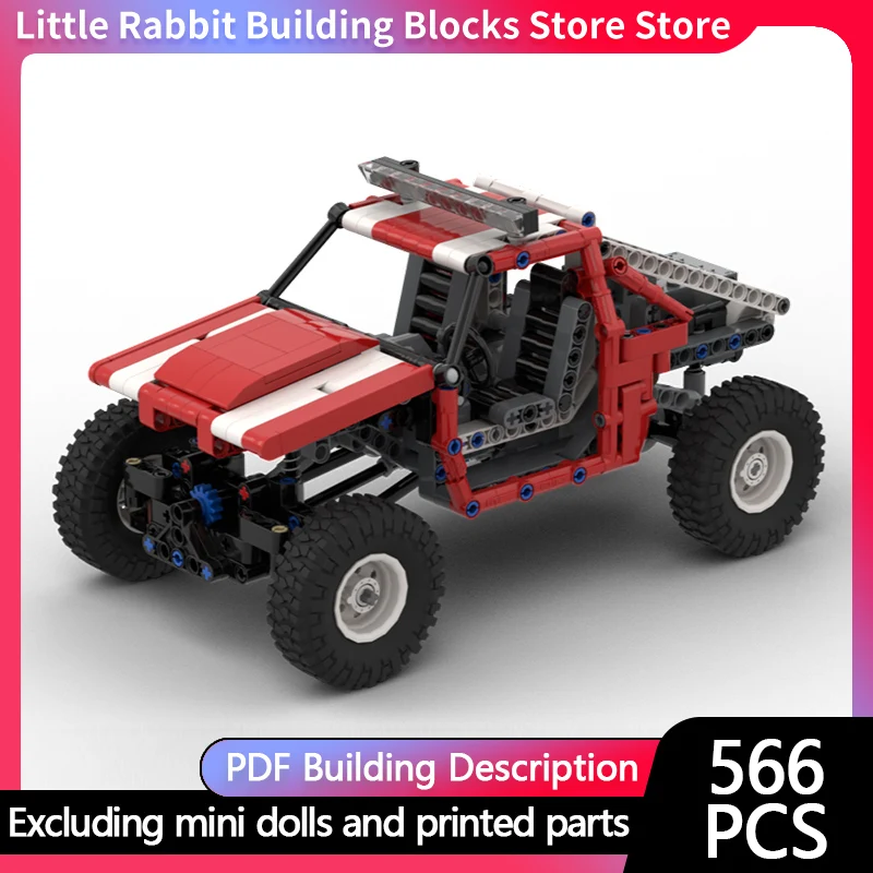 City Car Model MOC Building Bricks Small Red Climbing Vehicle Modular Technology Children Holiday Gifts Assemble Toys Suit
