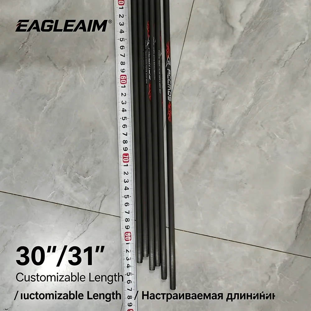 6PCS EAGLEAIM Pure Carbon Arrow Shaft ID4.2 ID6.2 Various Spine Blank DIY Arrow Shaft for Archery Hunting Compound Recurve Bow