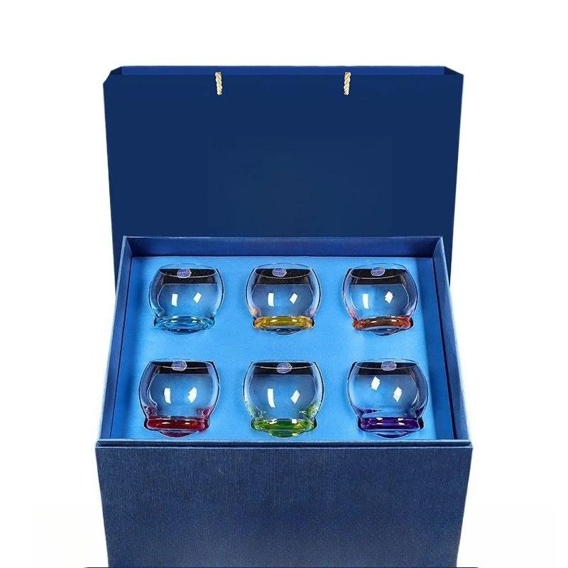High-end crystal water cup children's tumbler glass household high-end beverage cup gift box set