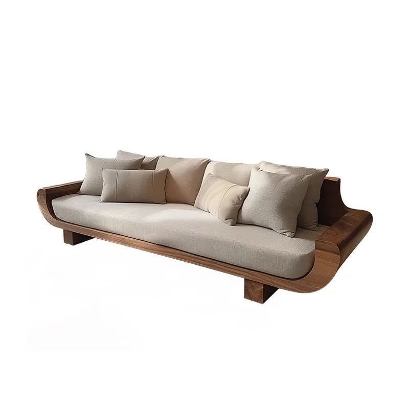Wabi Sandy Solid Wood Natural Edge Straight Row Sofa