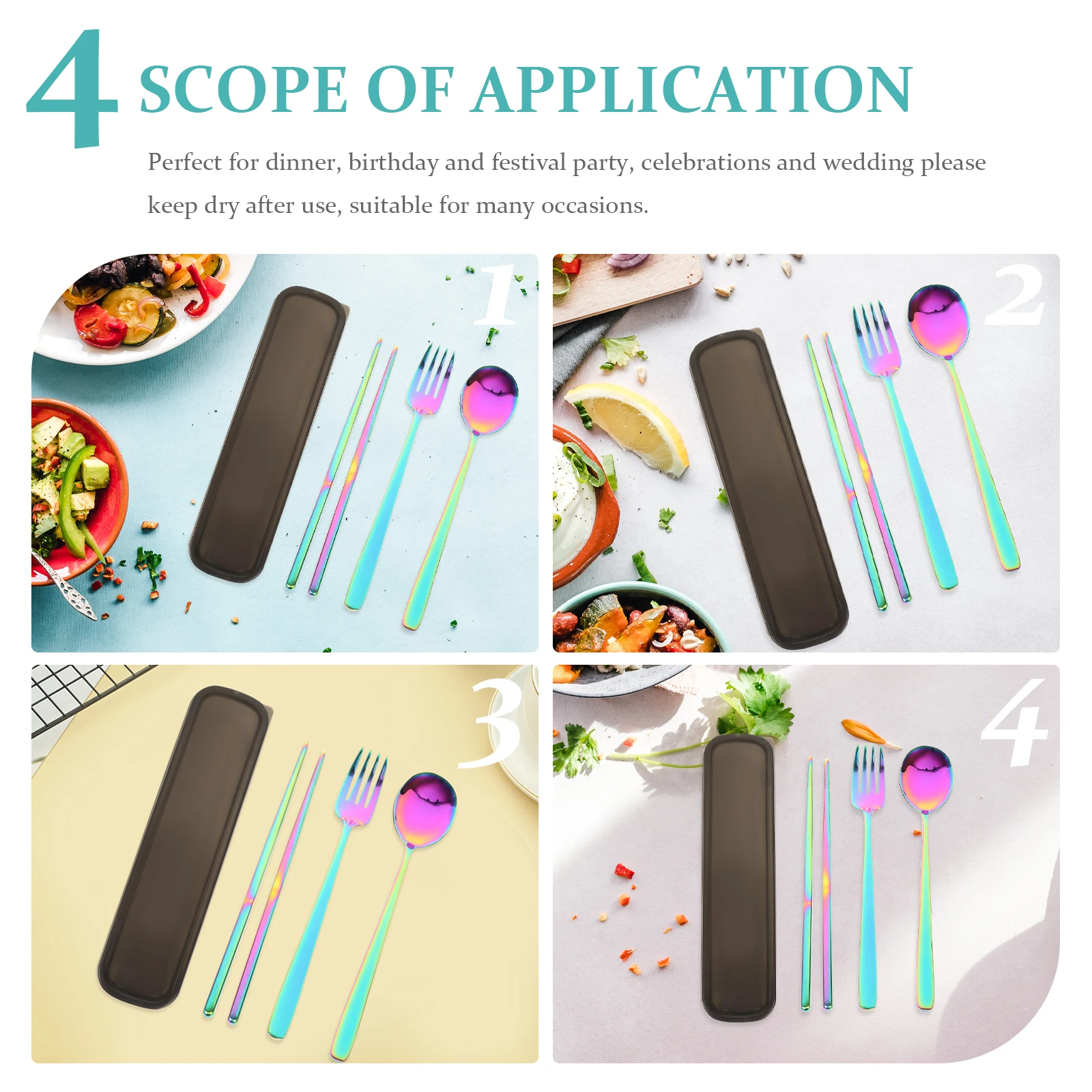 

Stainless Steel Cutlery Set Heavy Duty Home Supplies Western Style Silver Spoons Kitchen Dining Tableware