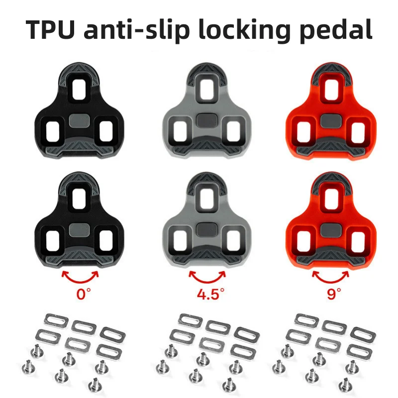 

2PCS Self Locking Pedal Road Bike Cleats Look Pedal 4.5° 0° 9° Adjustable Pedal Clips with Float Angle for Cycling
