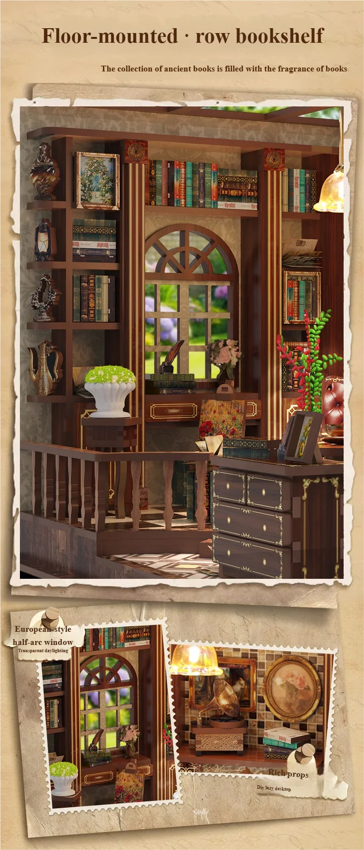 DIY Cottage Left Bank Study Model House Smart Fun House Hand Assembled Toy Micro Landscape House Mini House Art