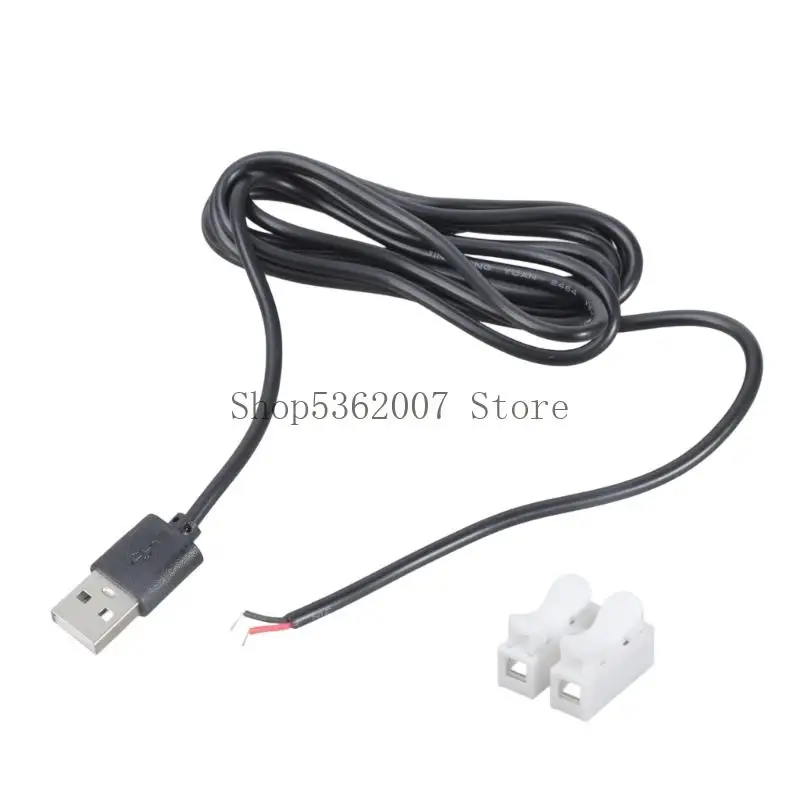 5V USB男性から2ピンスプリングターミナルブロックコネクタケーブル電子用40JB