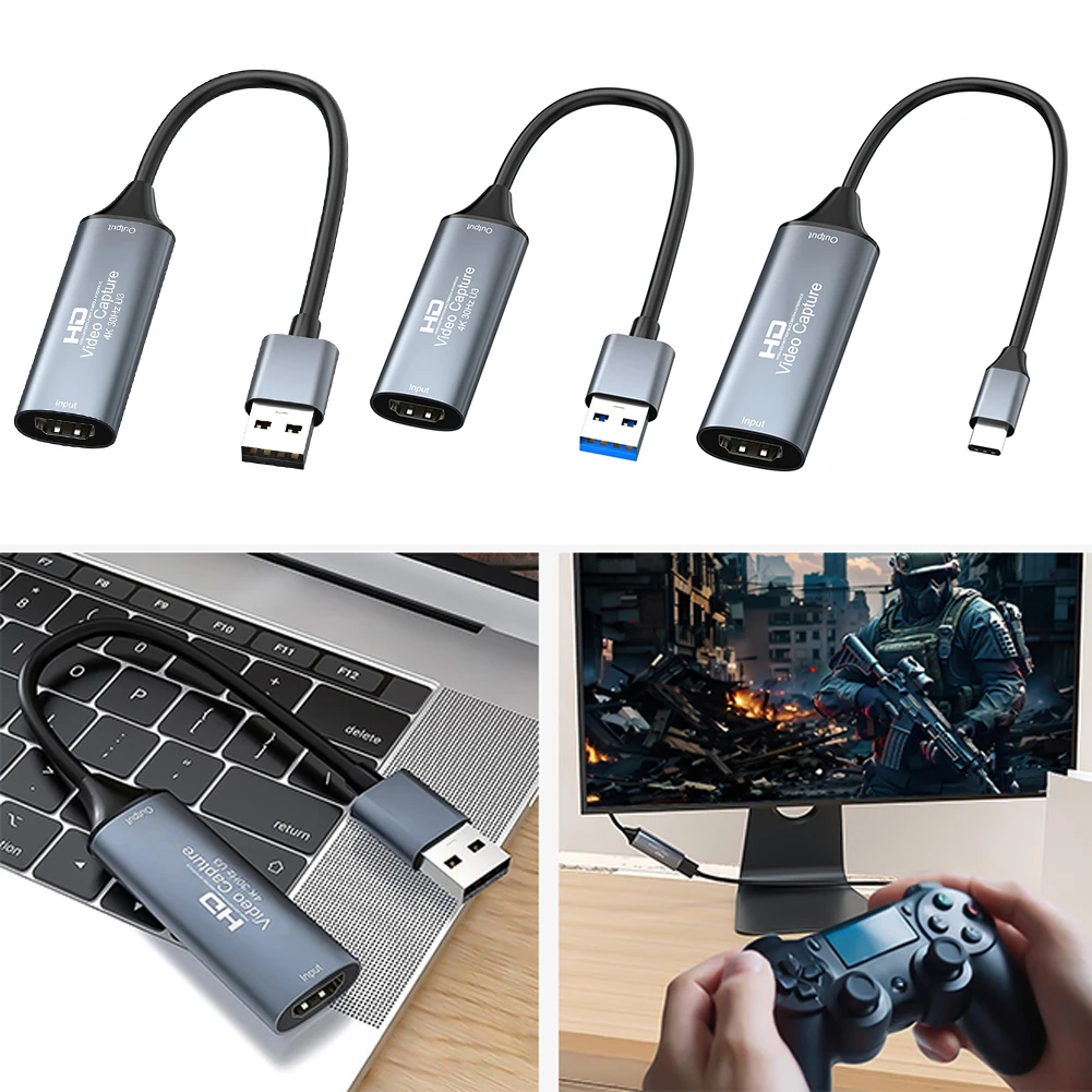 HDMI-Kompatibel dengan USB 2.0/USB 3.0/Perangkat Pengambil Video HD Tipe C untuk Perekaman Kamera DVD Game PC Macbook PS4