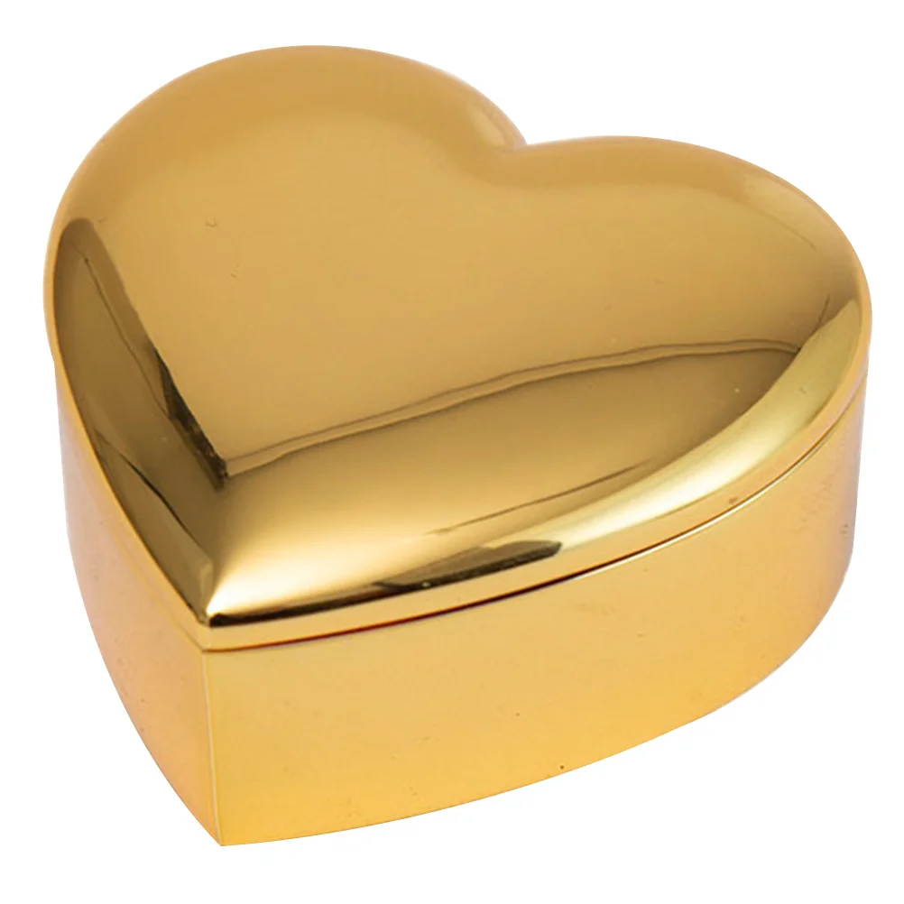 Jewelry Wrapping Box Heart Shaped Case Zinc Alloy Material Durable Long Lasting Earrings Brooch Hair Clip Display Holder