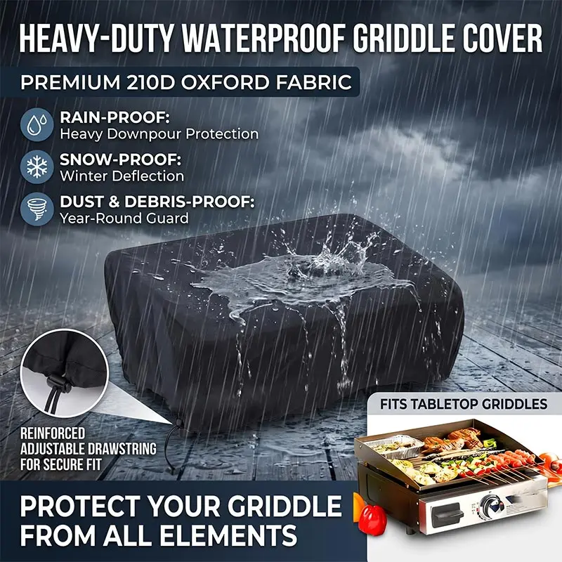210D Pizza Oven Dust Cover,Convenient Gas Pizza Oven Protective Cover,Outdoor Portable Weber Barbecue Grill Cover
