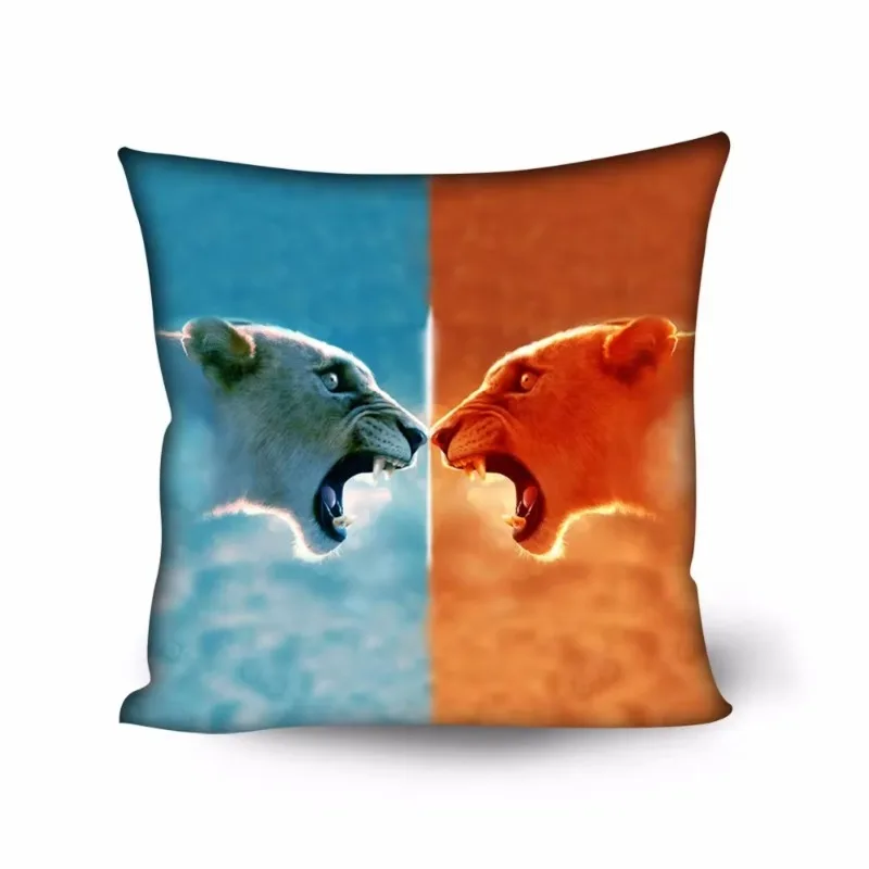 Patchwork Animal Print Cushion Cover Polyester Throw Pillow Cover Dinosour Eagle Tiger Cheetah Sofa Home Decorative Pillowcase