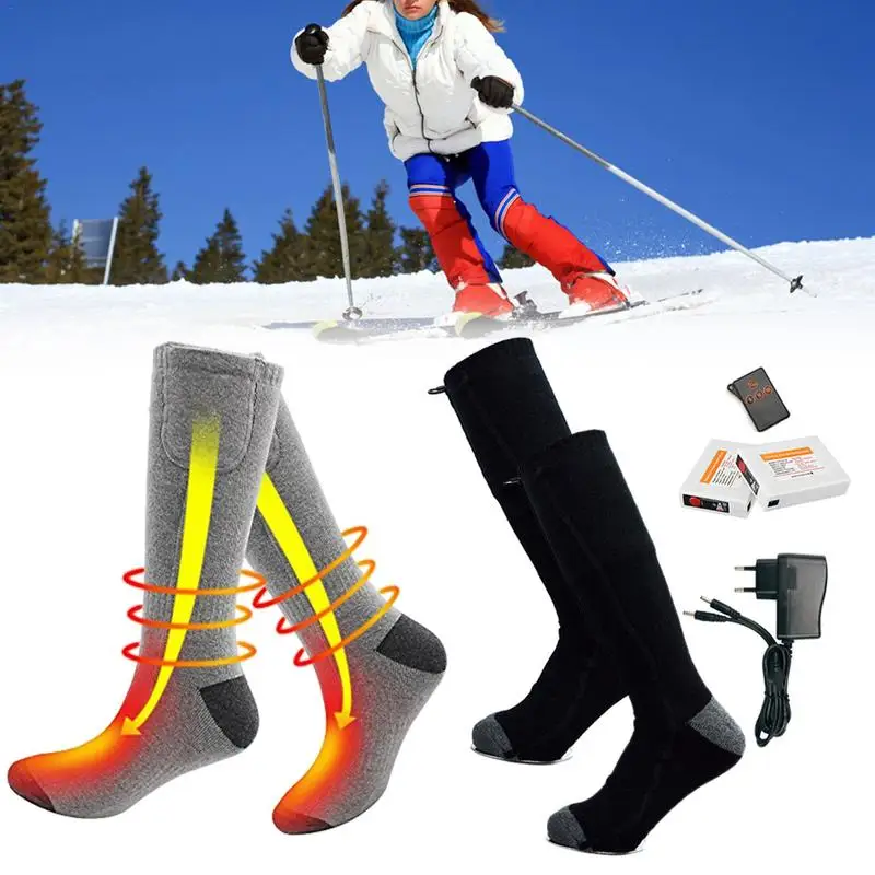 Heated Socks Winter Warm Thermal Socks With Temperature Control 2200mAh Battery-Powered Thermal Foot Warmers For Winter Hunting