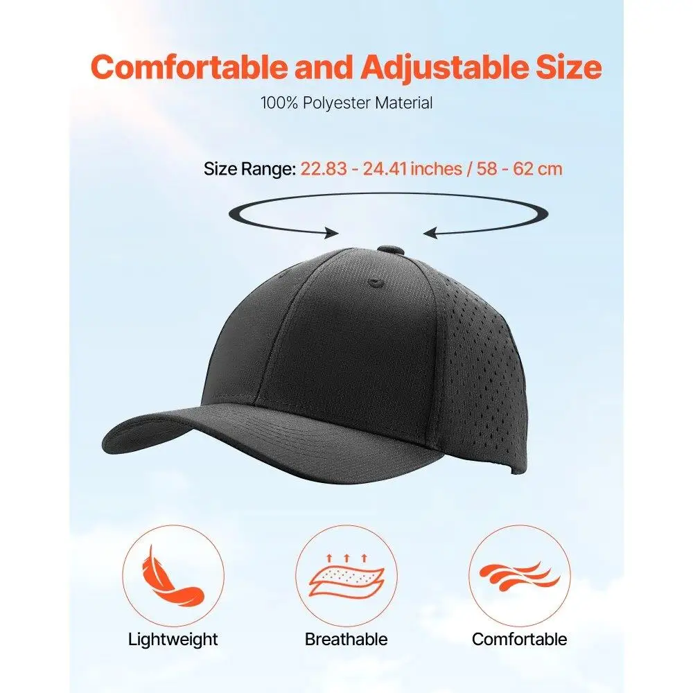 Lekka czapka bejsbolówka z oddychającej tkaniny, unisex, na zewnątrz, 1 sztuka