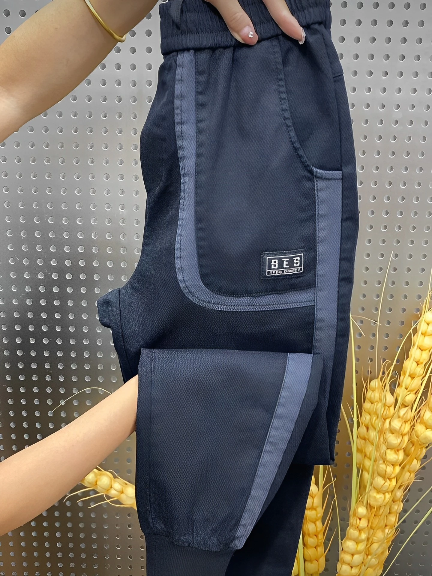 

Spring New Faion Men's Casual Jeans Pants Cuffed Slim Fit Versatile Harajuku Sle Trousers mid Waist Pure Color Spring 2024