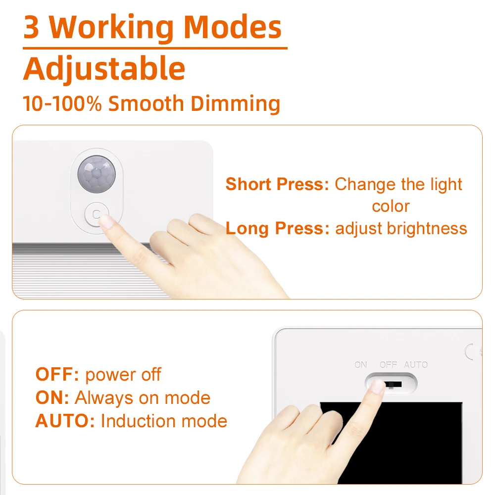 Motion Sensor Cabinet Lights , LED Closet Light Motion Activated Rechargeable, Under Counter Lights for Kitchen Stairs