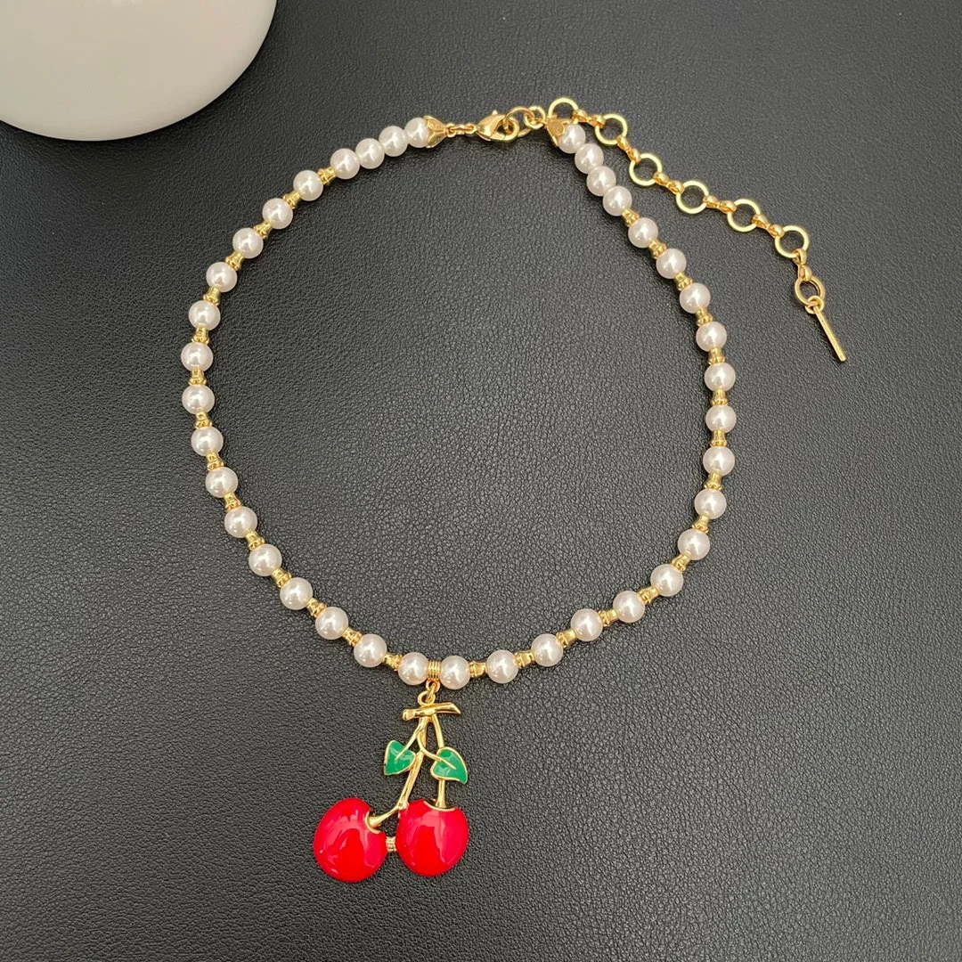 Necklace Temperament Light Luxury Fashion Cherry Sweet For Women Collares Para Mujer Collar Jewelry Collier Femme Pendant