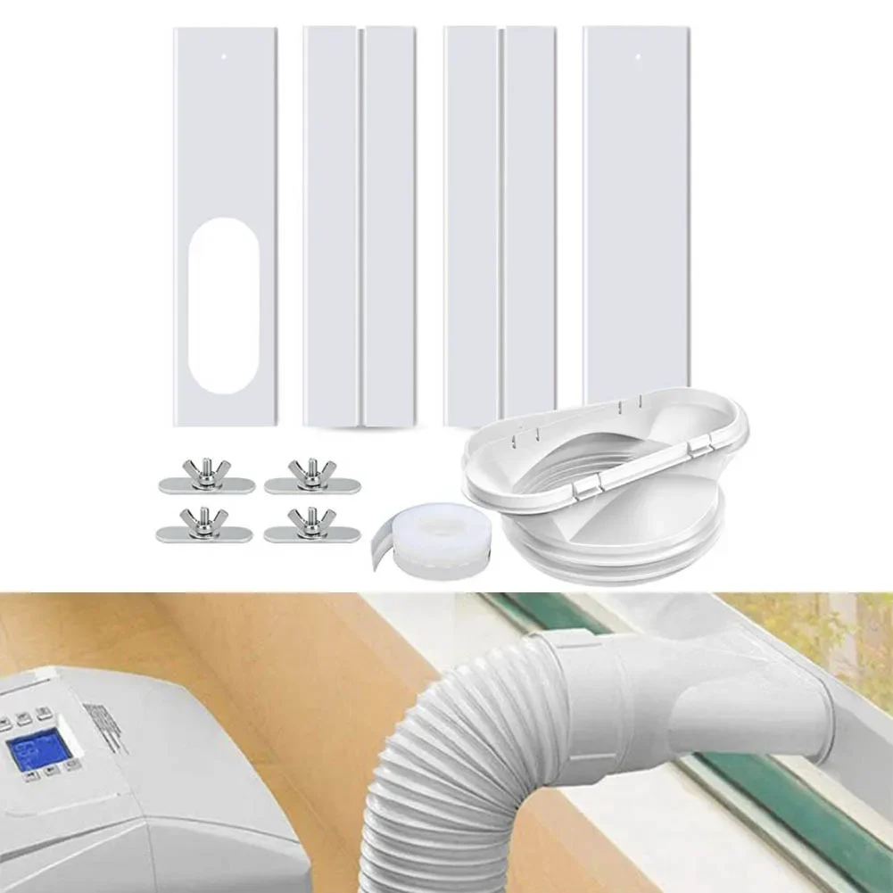 1set Air Conditir Vent Exhaust Hose Fittings Exhaust Pipe Slide Plate Tube 16.93x3.94in Window Sealing Windshield Home Imp
