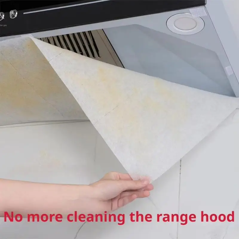 12 Sheets Disposable Kitchen Oil Filter Paper Non Woven Anti Oil Absorbing Paper For Cooker Hood Extractor Fan