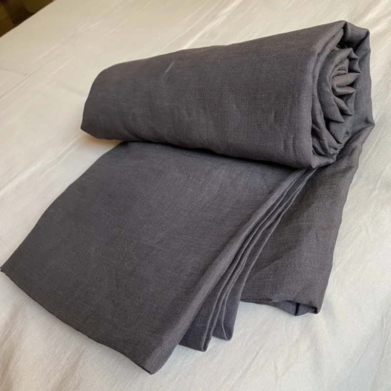 

Pure Linen Duvet Cover with Zipper Closure,Dark Grey, Breathable, Soft,Quilt Comforter Cover for Full Queen King Single Size Bed