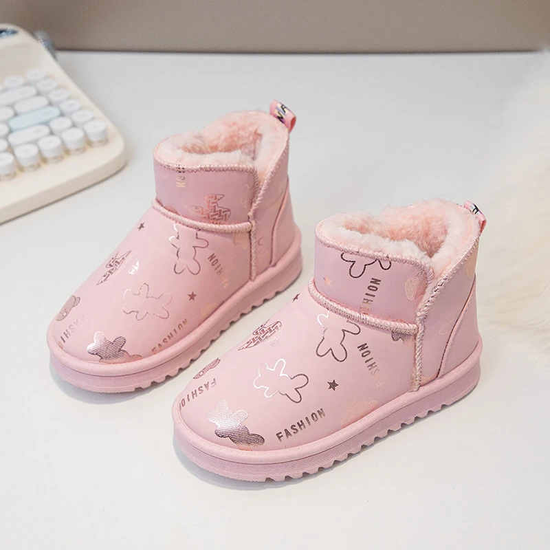 جديد أطفال موضة طباعة الثلوج أحذية الفتيان الفتيات الدافئة زائد الكشمير اصطف الأحذية عدم الانزلاق في الهواء الطلق أحذية الأطفال أحذية كاجوال 2025 #4