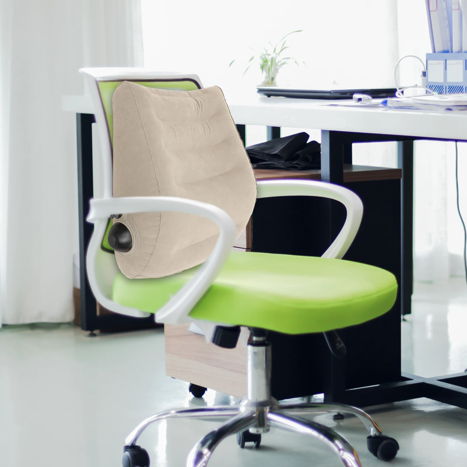 

Ergonomic Inflatable Waist Support Pillow Office Chair Back Cushion Lumbar Support Rest Tool Storage Bag Pressure Relief Cushion