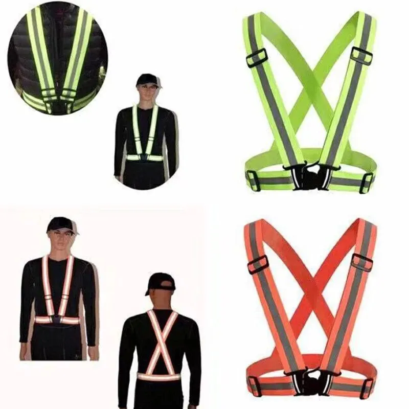 Cycling Reflective Vest High Visibility Safety Vest for Night Riding Running Bicycle Motorcycle Outdoor Sports Vest Elastic Band