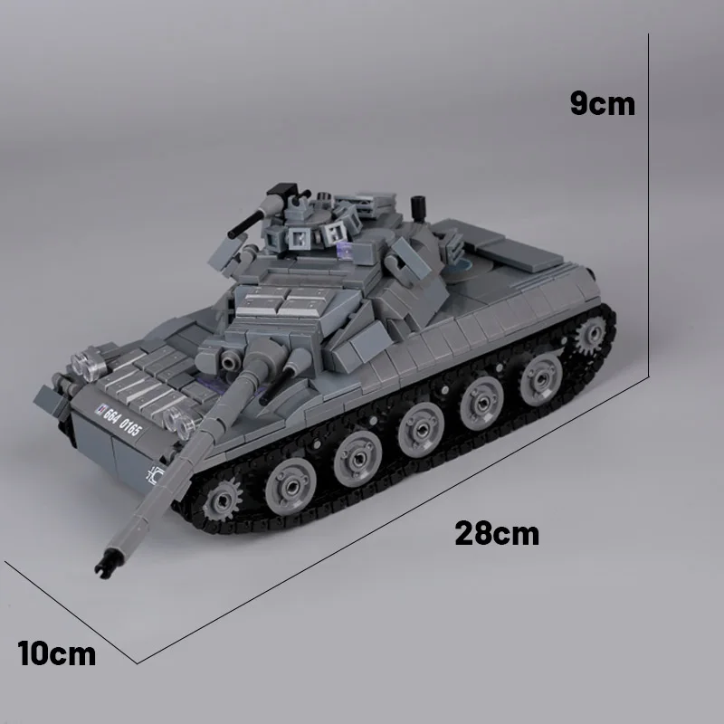 Militar França Soldados Veículo AMX 13 Tanque leve Blocos de Construção Figuras Acessórios Arma 98k WW2 Car Models Brick Toys