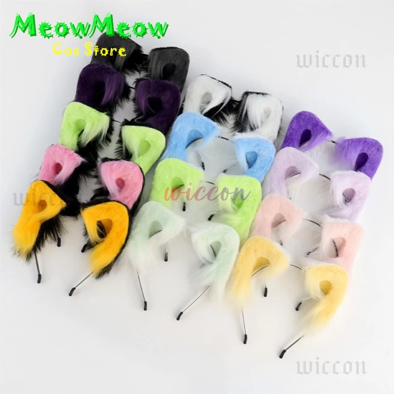 

13 Sytle Handmade Faux Fur Plush Fox Cat Ears Gothic Headband Lolita Hairhoop Headwear Costume Accessory for Cosplay Masquerade
