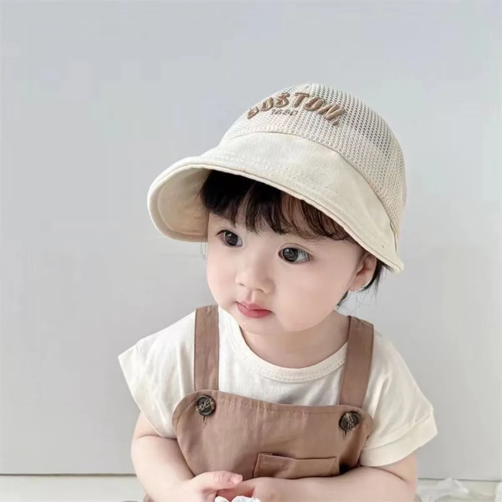 

Cute Letter Baby Baseball Cap Mesh Hollow Children Sun Hat Anti UV Quick-dry Outdoor Peaked Hat Boys Girls