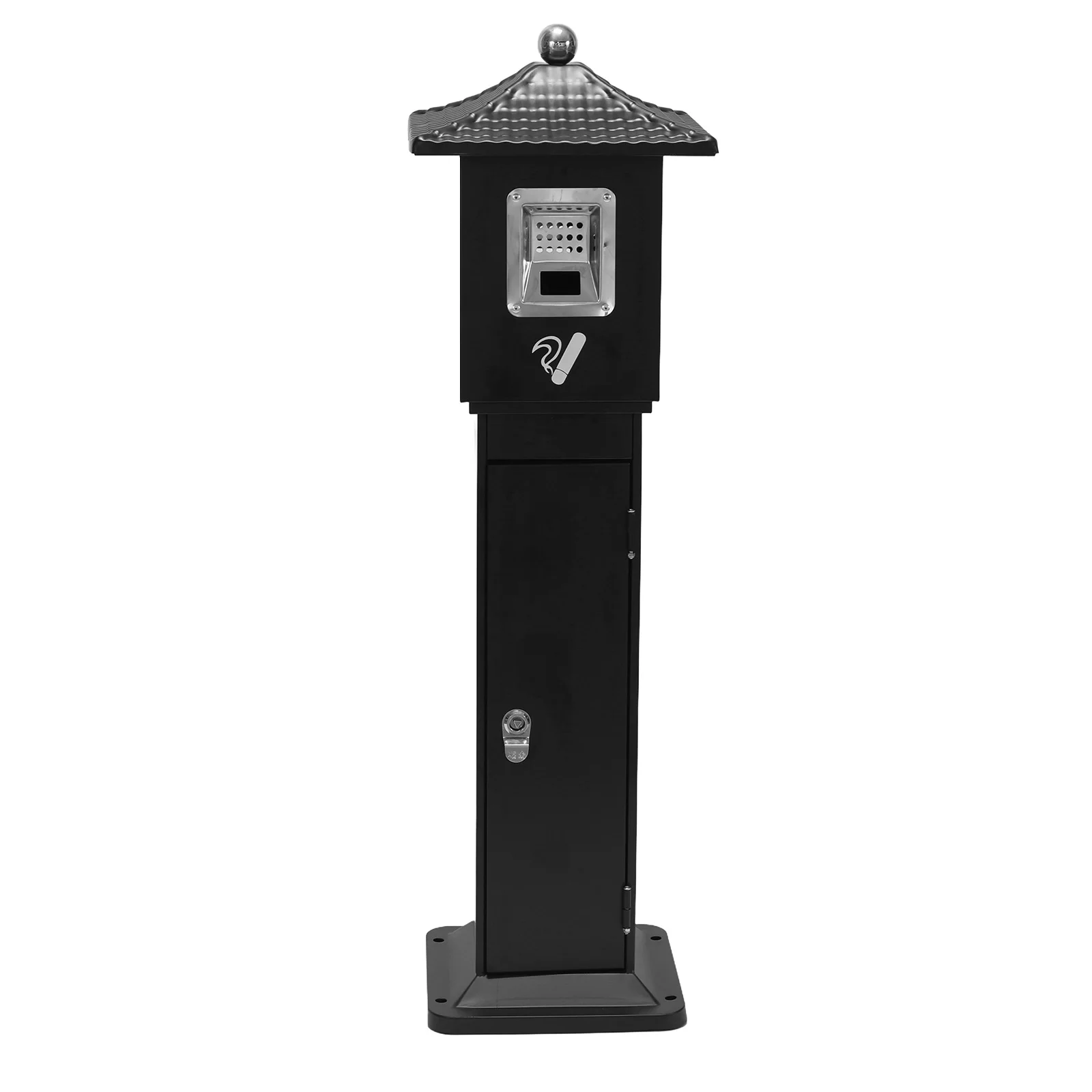 

Standing Cigarette Butt Disposal Easy To Clean Floor Standing Garbage Ash Bin W/Lock for Office Hotel Patio Backyard Restaurants