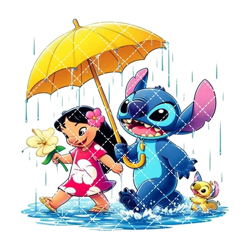 Disney Stitch cartoon opstrijkbare warmteoverdrachtstickers voor kleding DTF pinted vinyl thermische applicaties wasbare T-shirt sticker