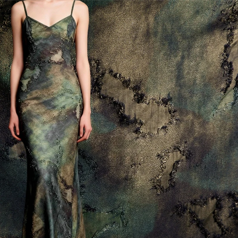 Distressed Textured Fabric Old Money Style Heavyweight Soft Drapey Creative Designer for Dress Qipao DIY Sewing Accessories