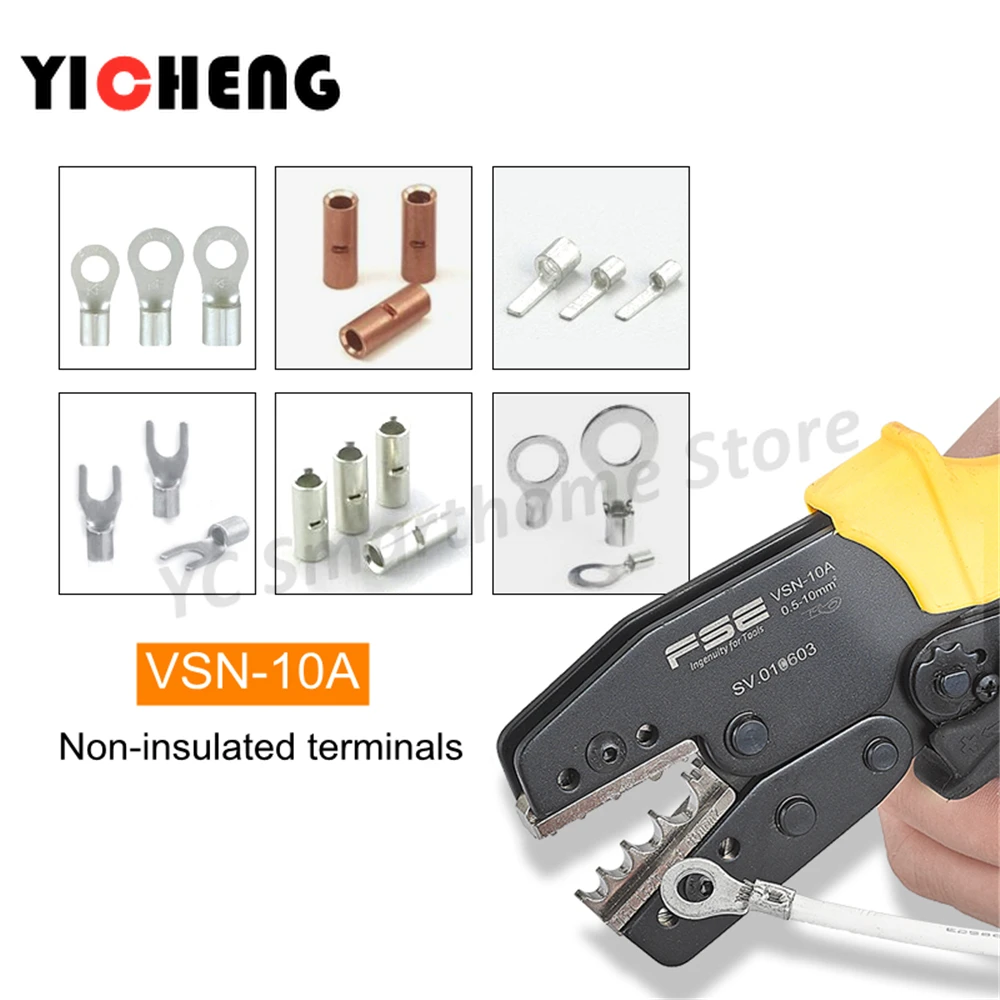 

VSN-10A bare terminal (medium-sized) fast terminal pliers,Labor-saving crimping pliers, ratcheting cold crimping pliers