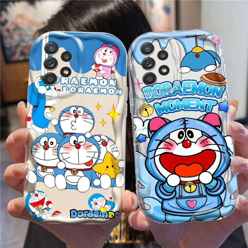 D-Doraemons Art Cute Cartoon For Samsung A55 A54 A53 A52 A35 A34 A33 A32 A25 A24 A23 A22 A21S A15 A13 A14 5G Wave Oil Cover