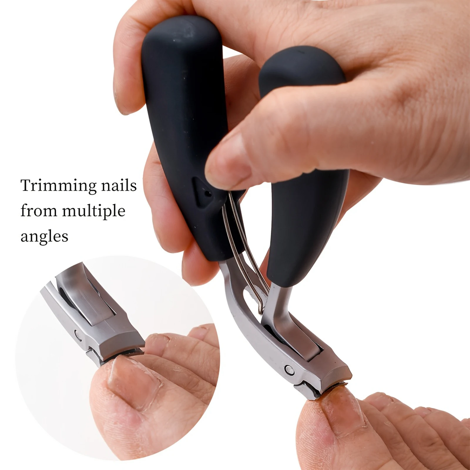 Heavy-Duty Professional Nail Clipper Splash Prevention Long Handle Elbow Design Sharp Blades Stainless Steel Elbow Nail Clippers