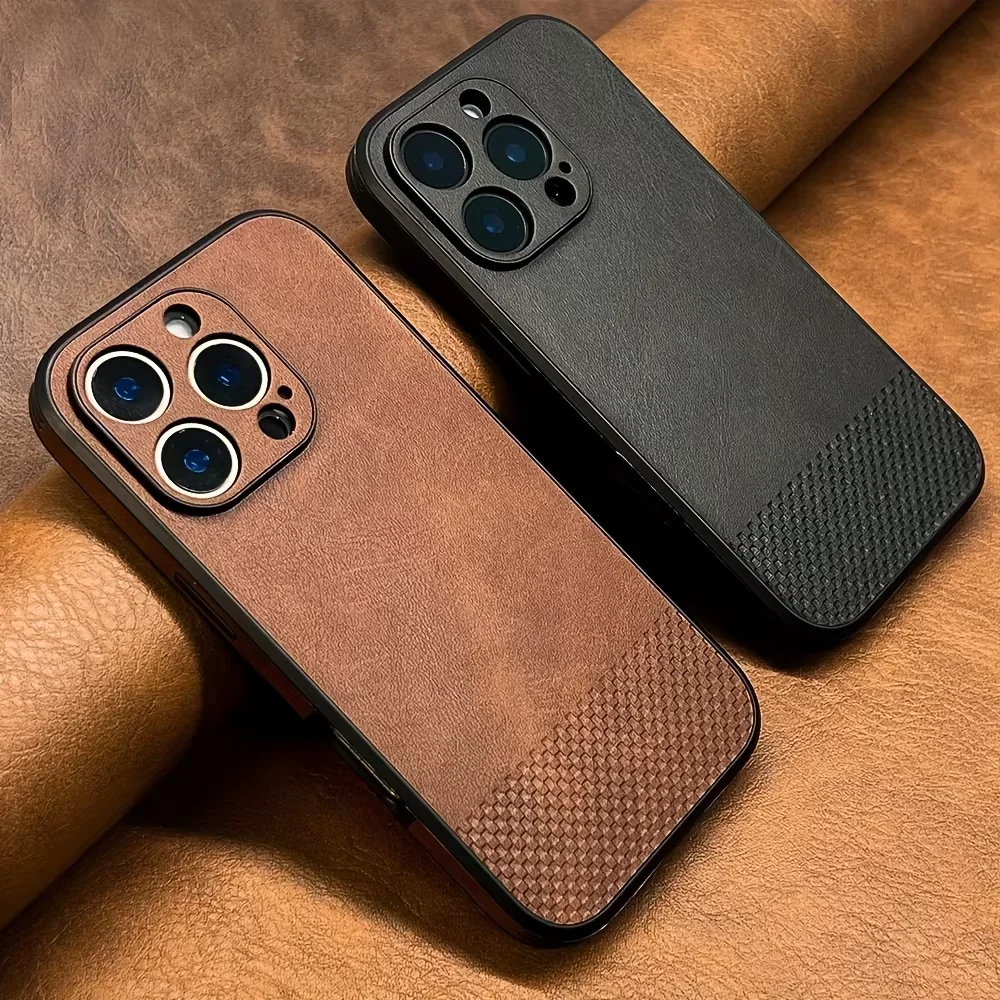 Luksusowe, wysokiej jakości etui ze skóry, odporne na wstrząsy, do telefonu iPhone 18 Pro Max, 17, 16, 15, 14, 13.