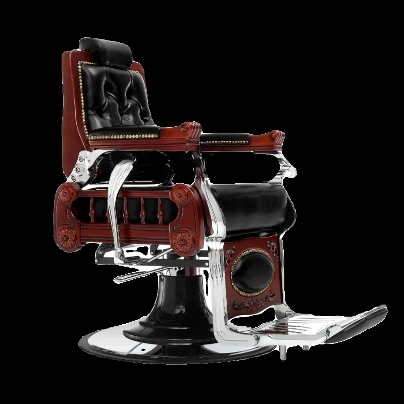 

Fold down lift barber chair special hair cutting retro men's oil head chair